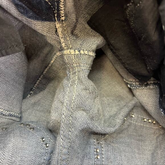 Miss Me Jeans Women's Size 27(4)Signature Boot Crystal Metallic Stitching Bling - Picture 14 of 15